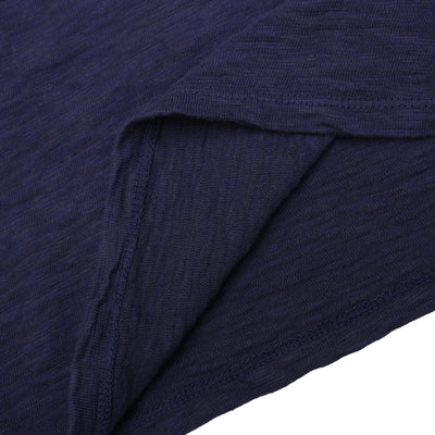 Loop & Weft Double Binder Neck Heather Slub Knit Tee (Navy)