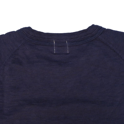 Loop & Weft Double Binder Neck Heather Slub Knit Tee (Navy)