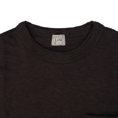 Loop & Weft Double Binder Neck Heather Slub Knit Pocket Tee (Black)