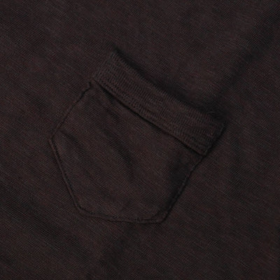 Loop & Weft Double Binder Neck Heather Slub Knit Pocket Tee (Black)