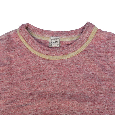 Loop & Weft Double Binder Neck Heather Slub Knit Tee (Cherry)