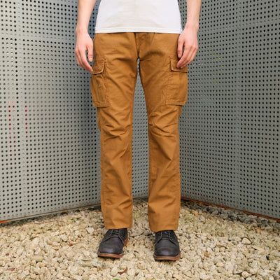 Momotaro Back Satin Brown Cargo Pants (Slim Tapered) - Okayama Denim