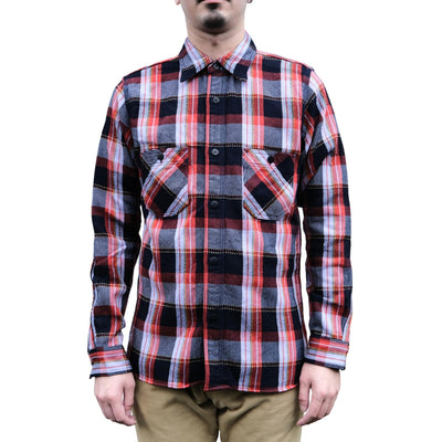 Samurai Jeans SIN25-01 Heavyweight Rope Dyed Indigo Flannel Shirt (Purple)