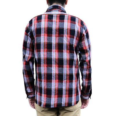 Samurai Jeans SIN25-01 Heavyweight Rope Dyed Indigo Flannel Shirt (Purple)