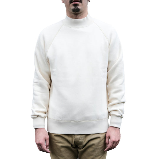 Loop & Weft Super Fluffy Knit Mock Neck Sweatshirt (Ivory)
