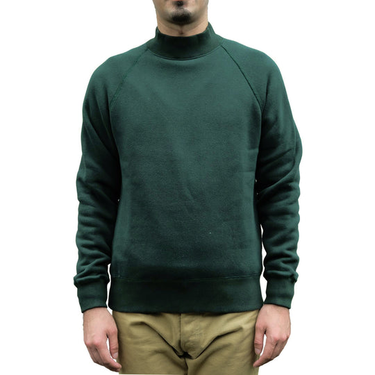 Loop & Weft Super Fluffy Knit Mock Neck Sweatshirt (Green)