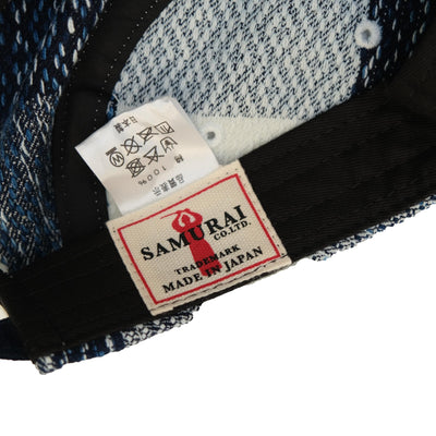 Samurai Jeans SJ101JC23-KC Natural Indigo Kasuri Check Jet Cap