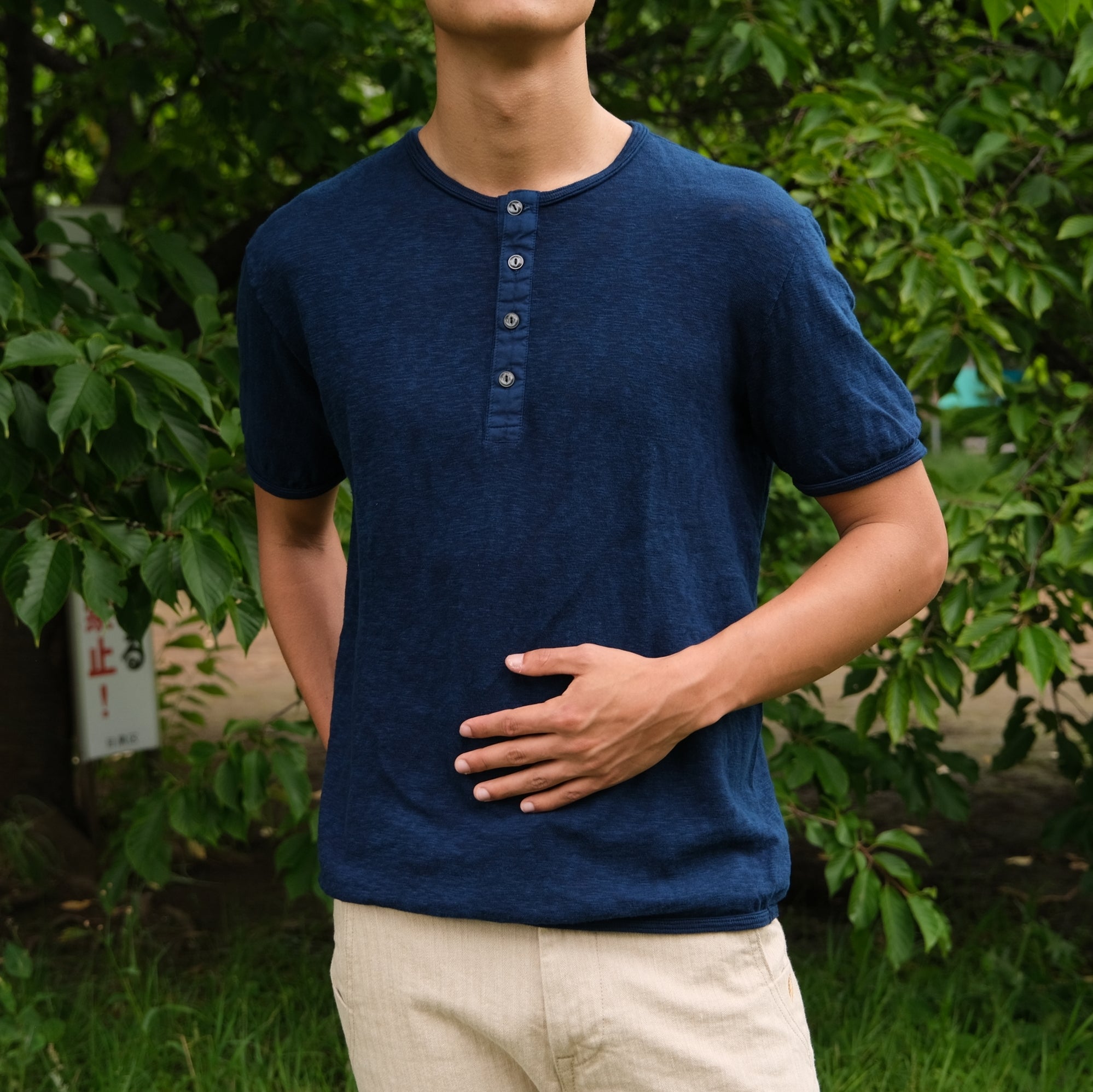 OD+LW Super Slub Indigo Dyed Henley