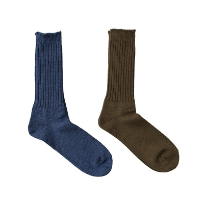 Fullcount Ribbed Linen Socks (Khaki)