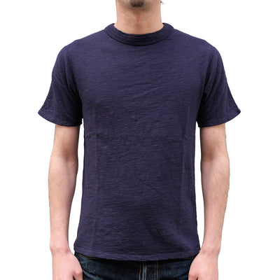 Loop & Weft Double Binder Neck Heather Slub Knit Tee (Navy)