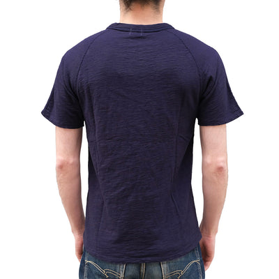 Loop & Weft Double Binder Neck Heather Slub Knit Tee (Navy)