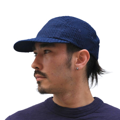 Samurai Jeans SJ101JC23-SK Natural Indigo Sashiko Jet Cap