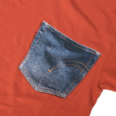 Samurai Jeans SJST23-107 Loopwheel Logo Print Tee (Orange Red)