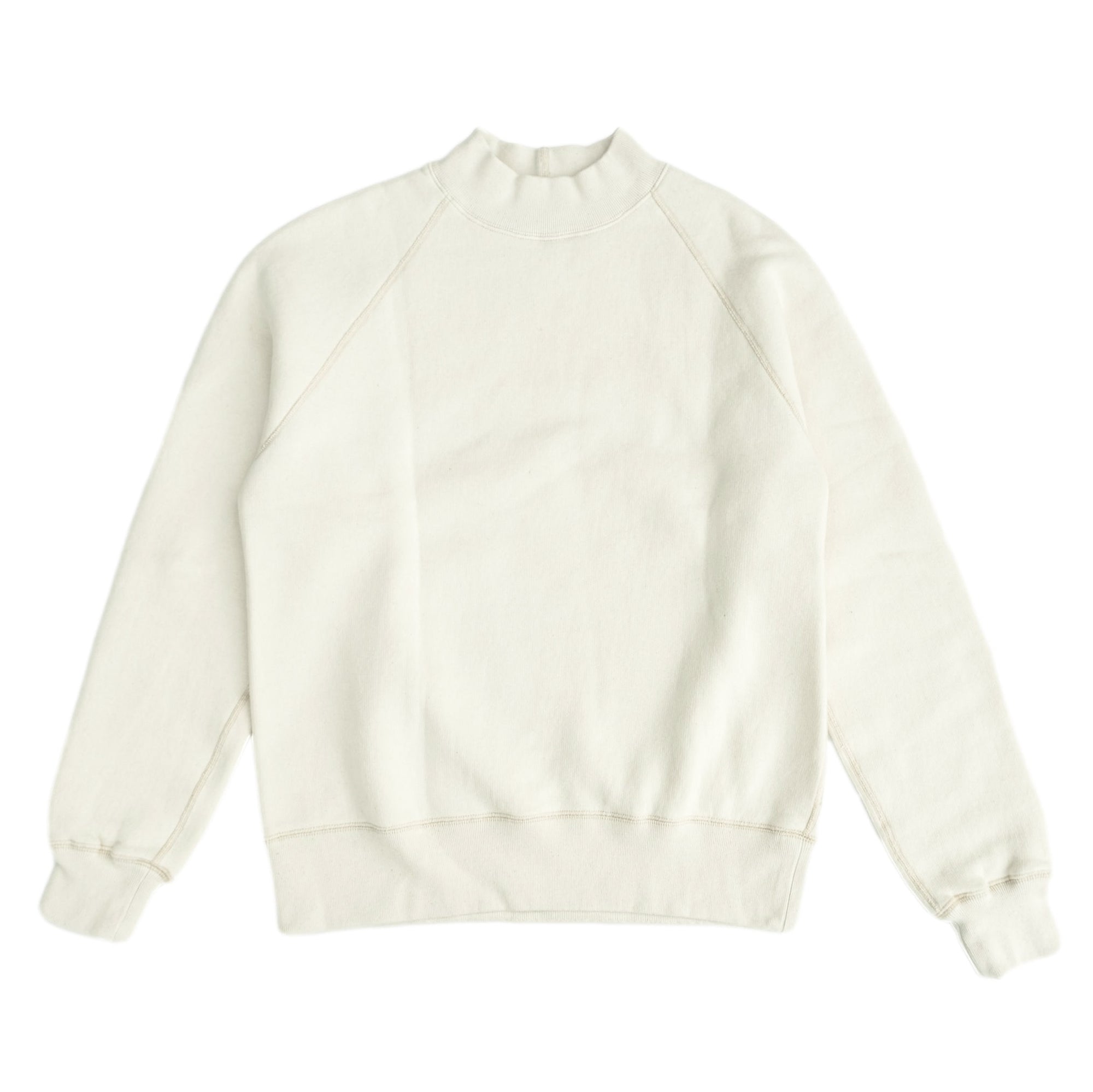 Loop & Weft Super Fluffy Knit Mock Neck Sweatshirt (Ivory)