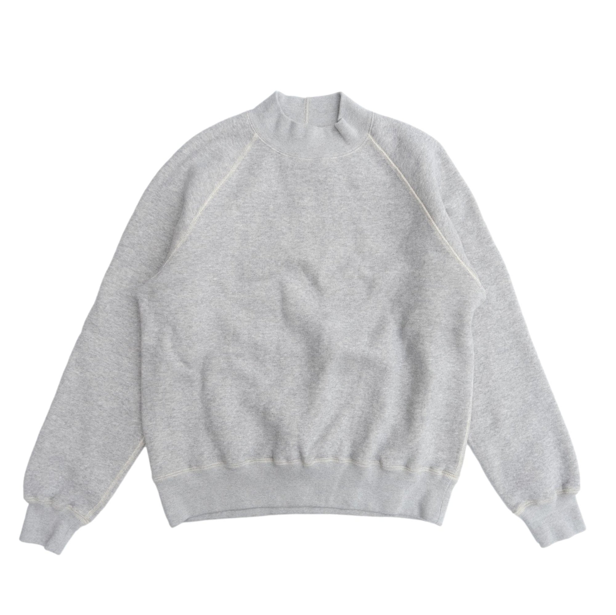 Loop & Weft Super Fluffy Knit Mock Neck Sweatshirt (Gray)
