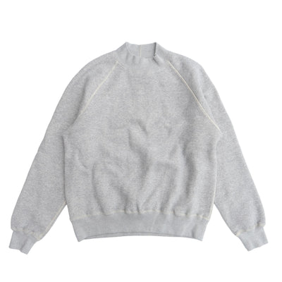 Loop & Weft Super Fluffy Knit Mock Neck Sweatshirt (Gray)