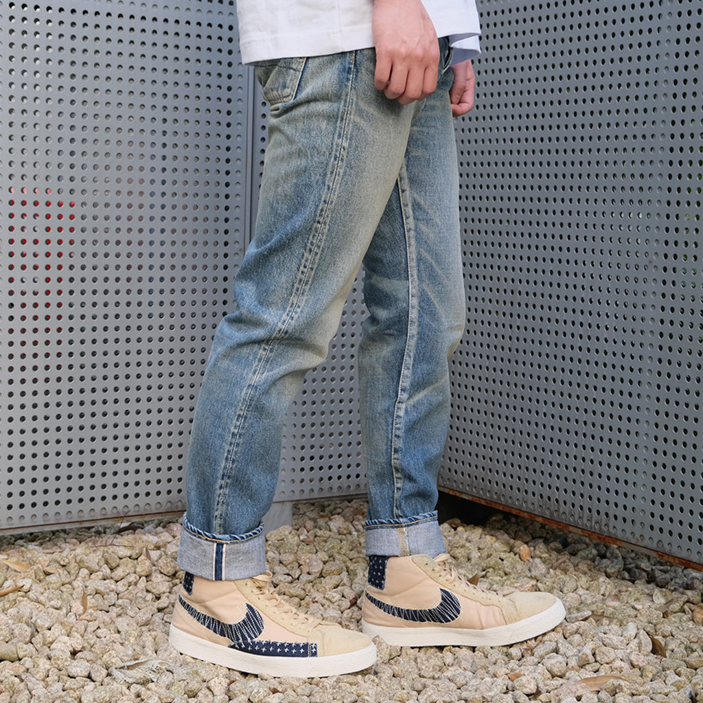 Studio D'Artisan D1826U Distressed "Ivy" Selvedge Jeans (Relax Tapered)