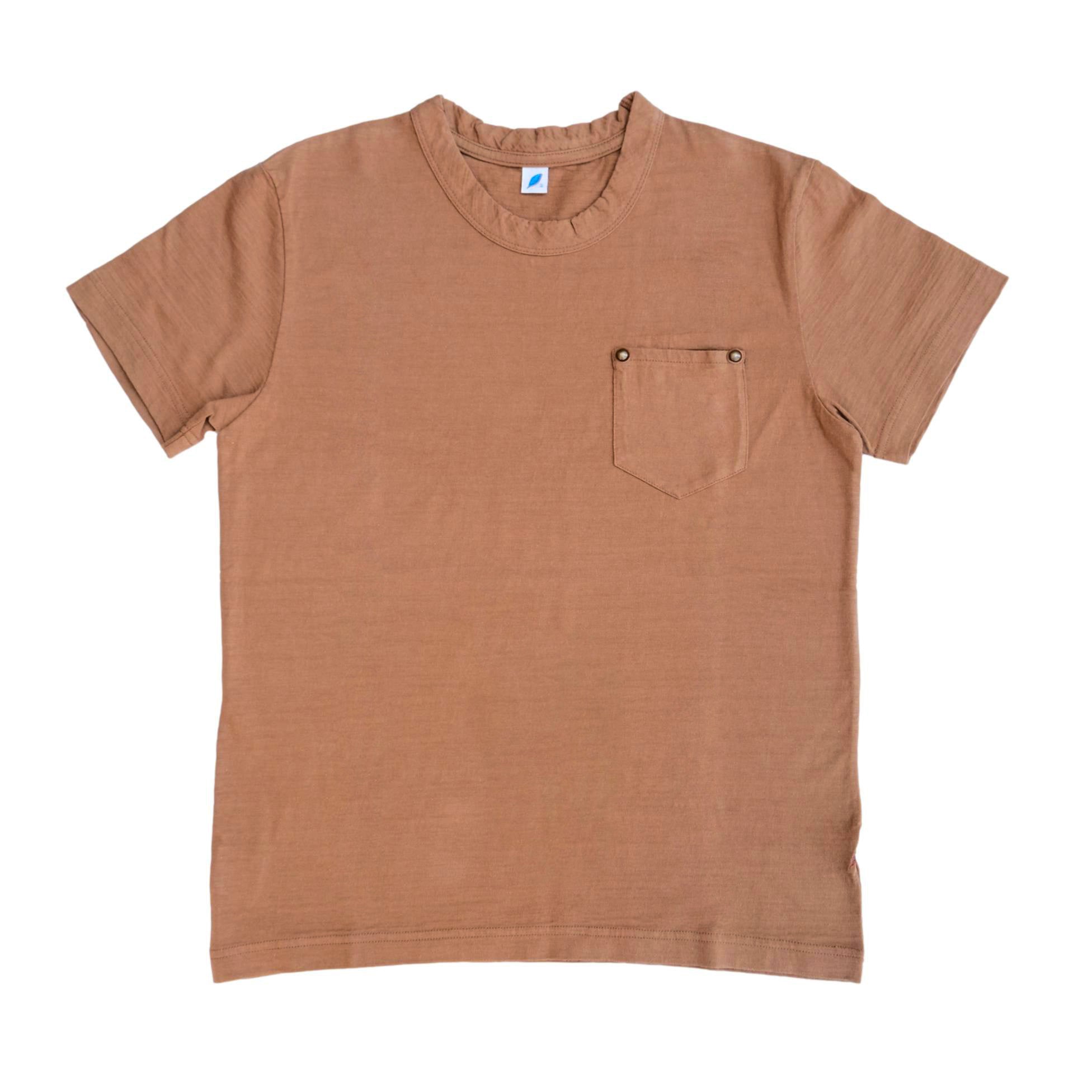 OD+PBJ Natural Kakishibu Dyed S/S Slub Pocket Tee