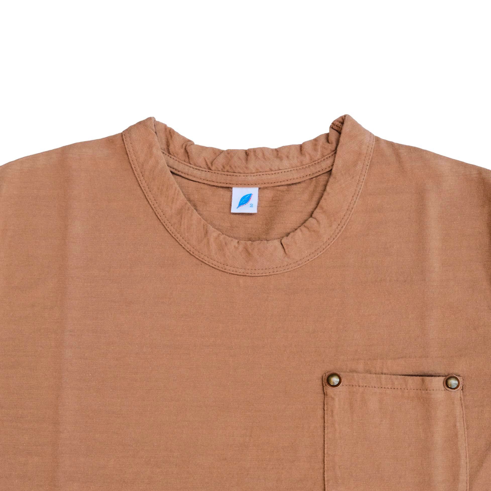 OD+PBJ Natural Kakishibu Dyed L/S Slub Pocket Tee