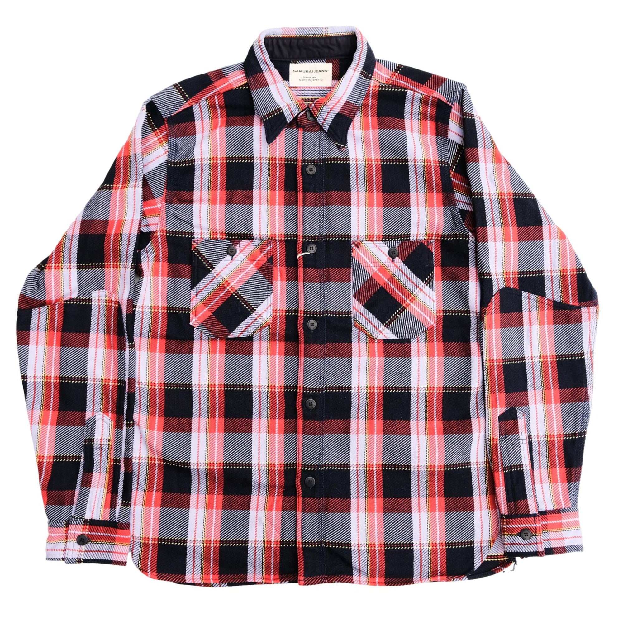 Samurai Jeans SIN25-01 Heavyweight Rope Dyed Indigo Flannel Shirt (Purple)