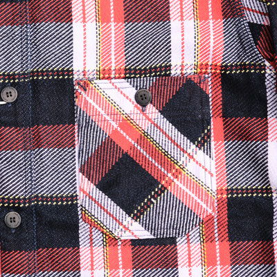 Samurai Jeans SIN25-01 Heavyweight Rope Dyed Indigo Flannel Shirt (Purple)