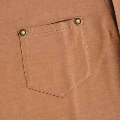 OD+PBJ Natural Kakishibu Dyed L/S Slub Pocket Tee