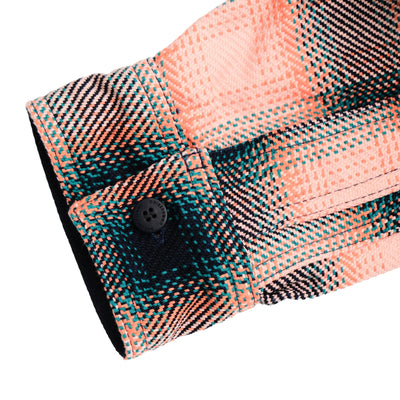 Samurai Jeans SIN25-01 Heavyweight Rope Dyed Indigo Flannel Shirt (Pink)