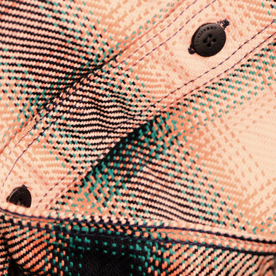 Samurai Jeans SIN25-01 Heavyweight Rope Dyed Indigo Flannel Shirt (Pink)