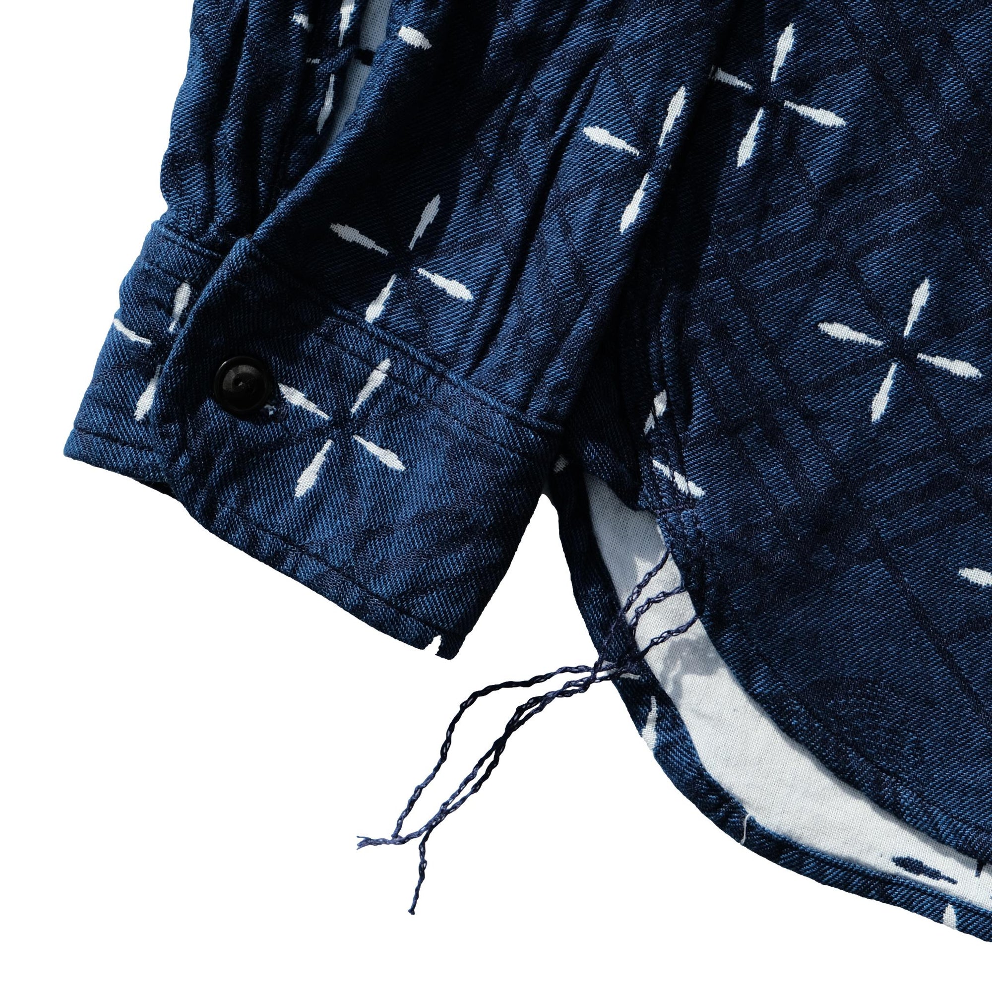 Samurai Jeans SSS25-02 "Kingyo" Natural Indigo Jacquard Work Shirt