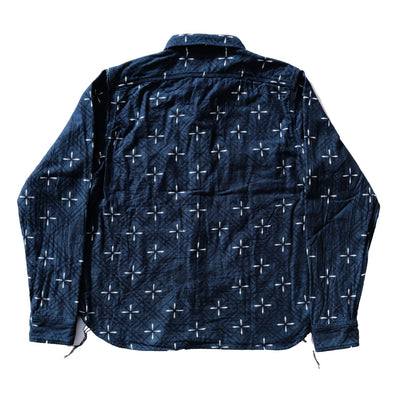 Samurai Jeans SSS25-02 "Kingyo" Natural Indigo Jacquard Work Shirt