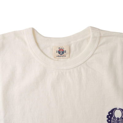 Samurai Jeans SJST23-101 Heavyweight Embroidered Logo Print Tee (White)