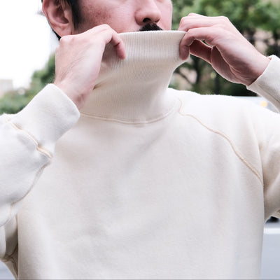 Loop & Weft Super Fluffy Knit Turtleneck Sweatshirt (Ivory)