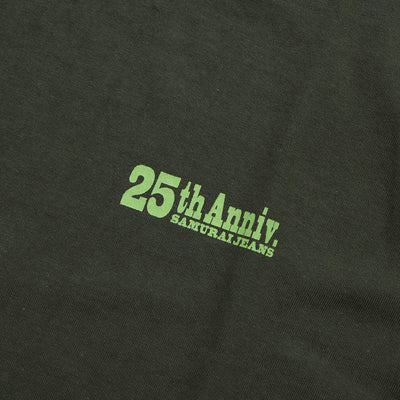 Samurai Jeans SJST25th-02 25th Anniversary Heavyweight Logo Print Tee (Moss Green)