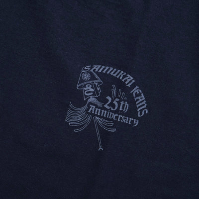Samurai Jeans SJST25th-03 25th Anniversary Heavyweight Logo Print Tee (Navy)
