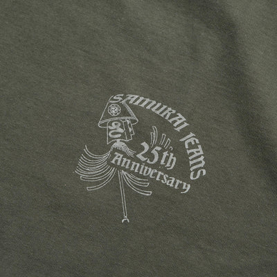 Samurai Jeans SJST25th-03 25th Anniversary Heavyweight Logo Print Tee (Moss Green)