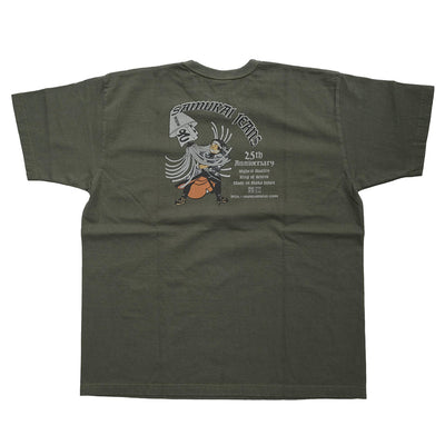 Samurai Jeans SJST25th-03 25th Anniversary Heavyweight Logo Print Tee (Moss Green)