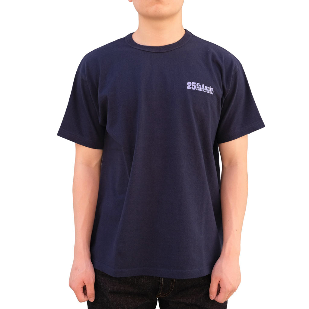 Samurai Jeans SJST25th-02 25th Anniversary Heavyweight Logo Print Tee (Navy)