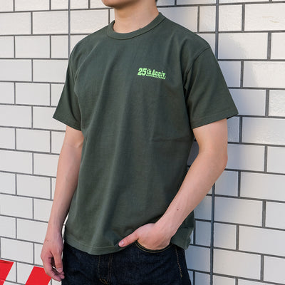 Samurai Jeans SJST25th-02 25th Anniversary Heavyweight Logo Print Tee (Moss Green)