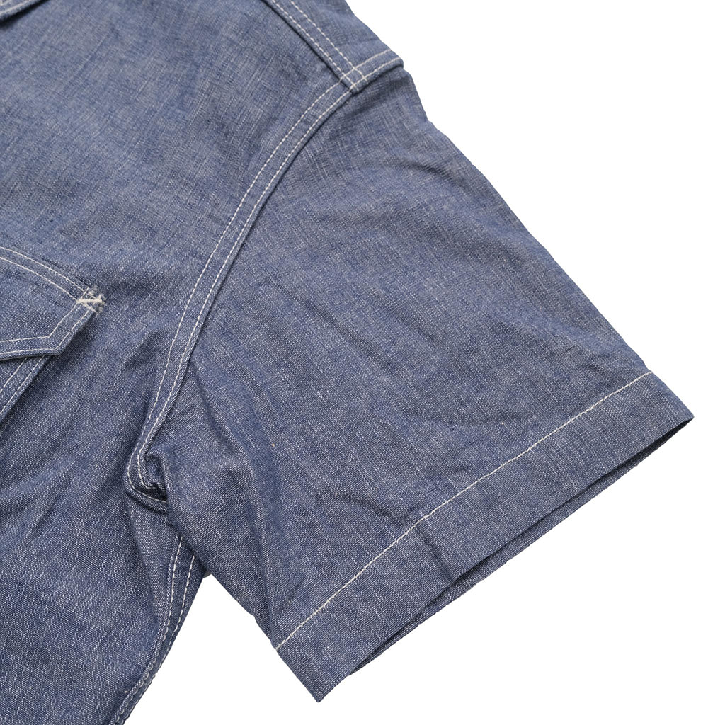 Studio D'Artisan Selvedge Chambray S/S Work Shirt - Okayama