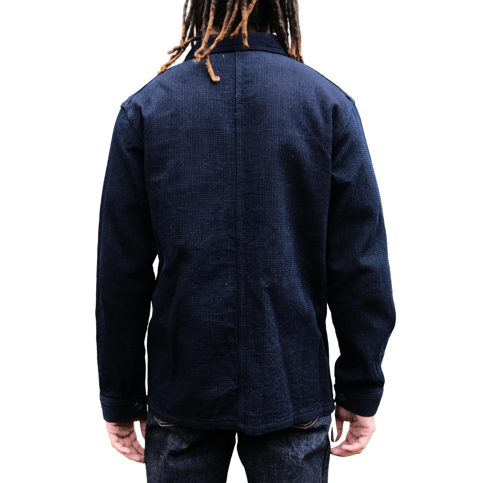Omoto Denim 12oz. Indigo Cube Sashiko Chore Jacket