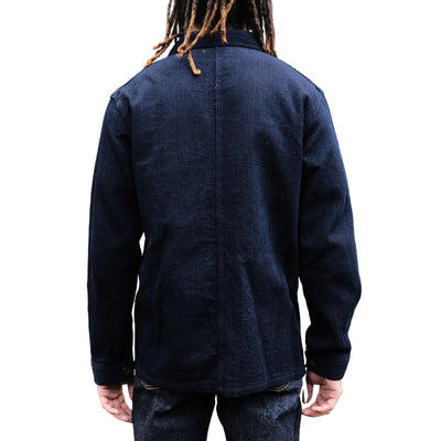 Omoto Denim 12oz. Indigo Cube Sashiko Chore Jacket
