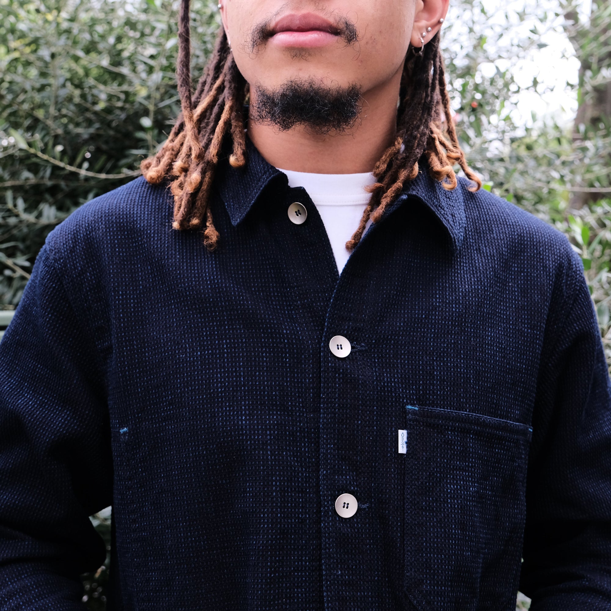 Omoto Denim 12oz. Indigo Cube Sashiko Chore Jacket