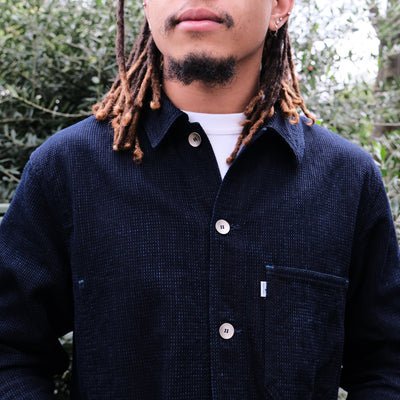 Omoto Denim 12oz. Indigo Cube Sashiko Chore Jacket