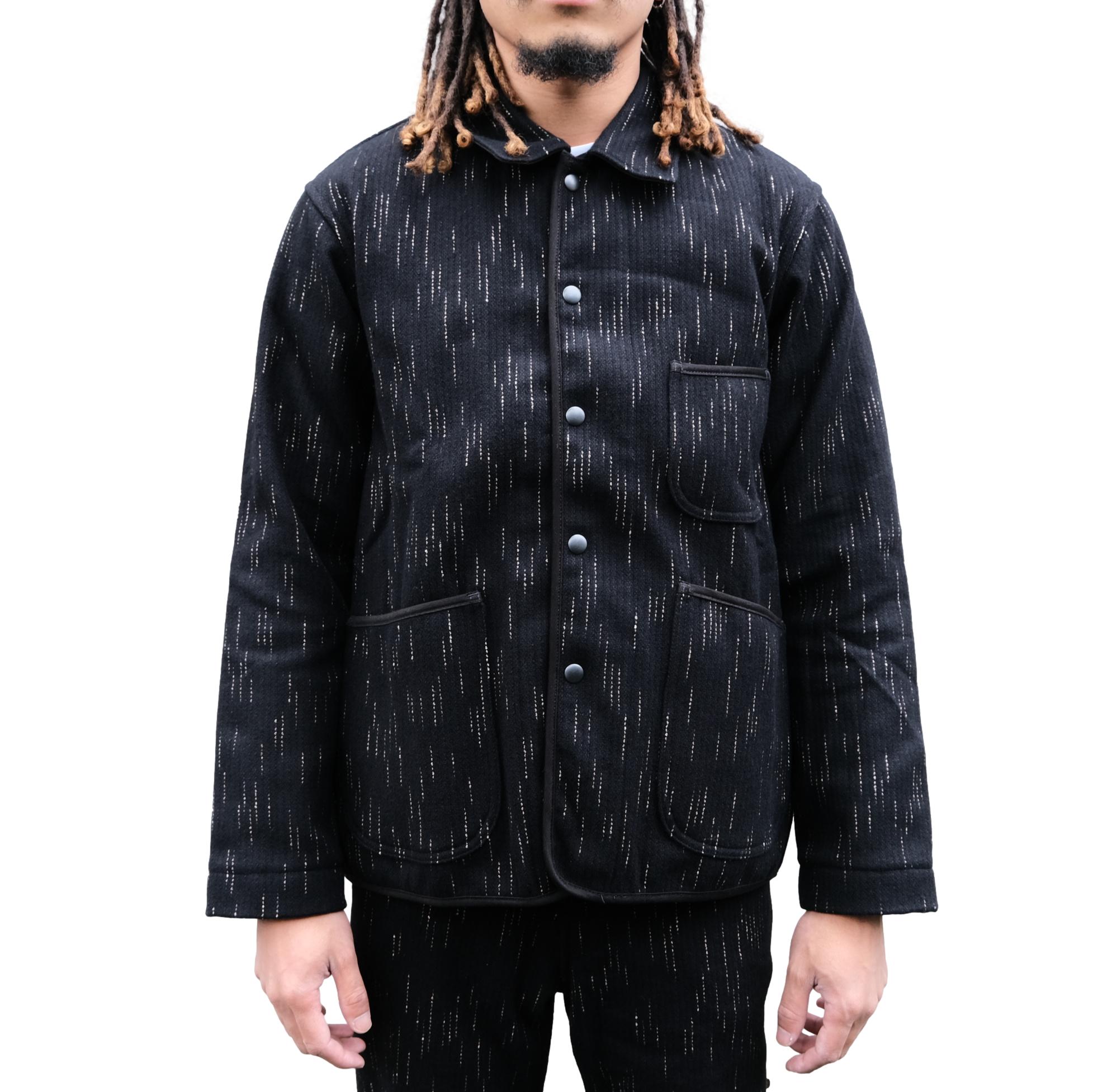 Studio D'Artisan Black Kasuri Dyed Beach Cloth Coverall