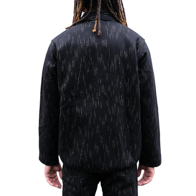 Studio D'Artisan Black Kasuri Dyed Beach Cloth Coverall