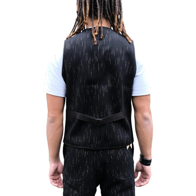 Studio D'Artisan Black Kasuri Dyed Beach Cloth Vest