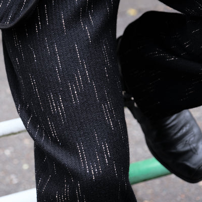 Studio D'Artisan Black Kasuri Dyed Beach Cloth Pants (Wide Straight)