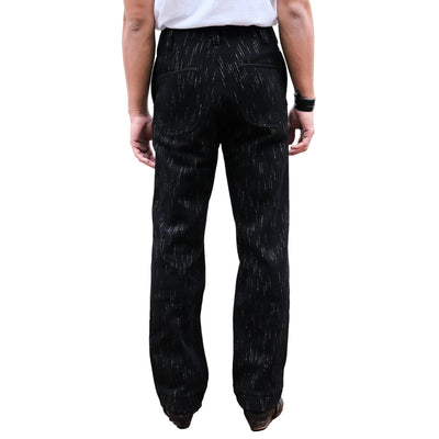 Studio D'Artisan Black Kasuri Dyed Beach Cloth Pants (Wide Straight)