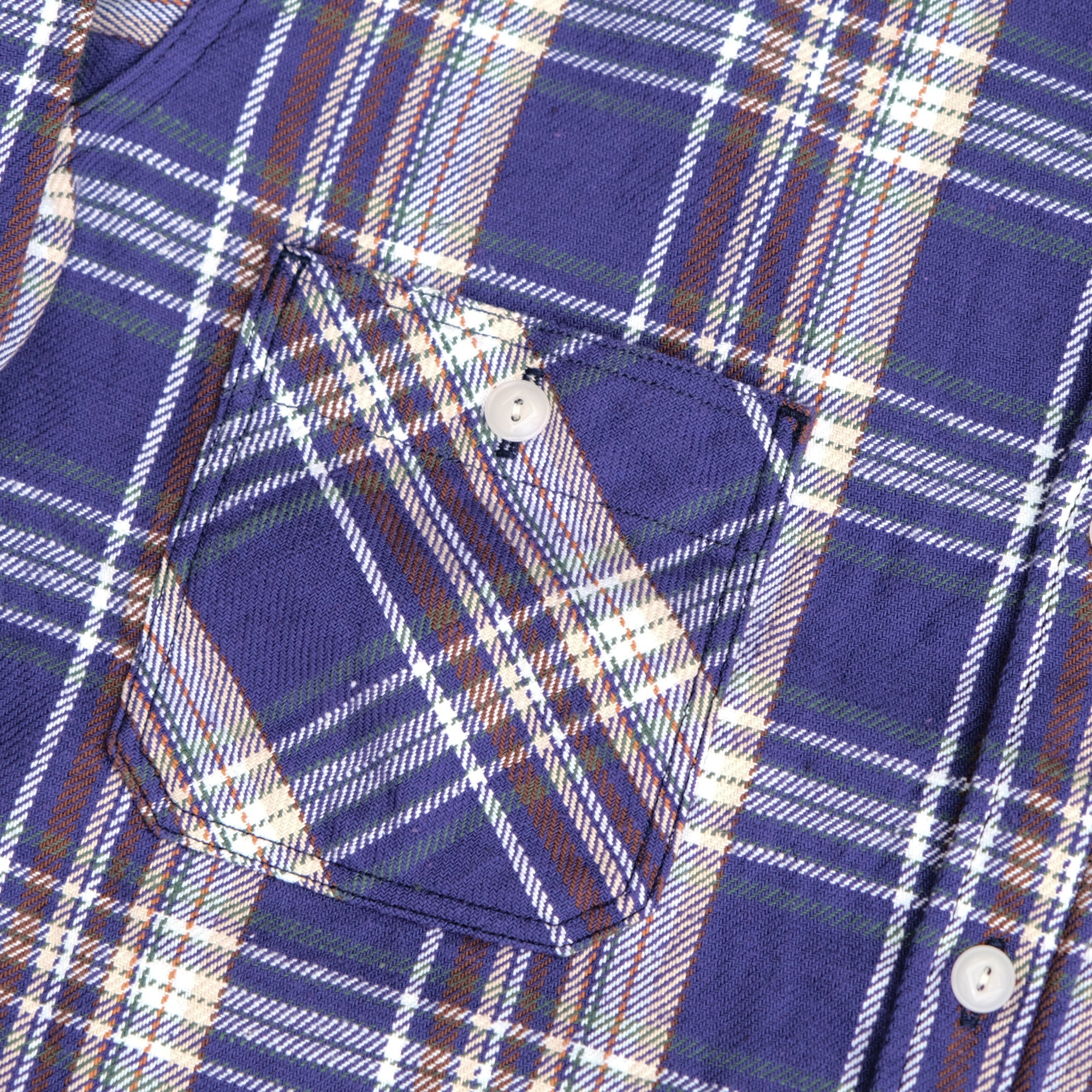 Big John Heavyweight Purple Check Flannel Work Shirt