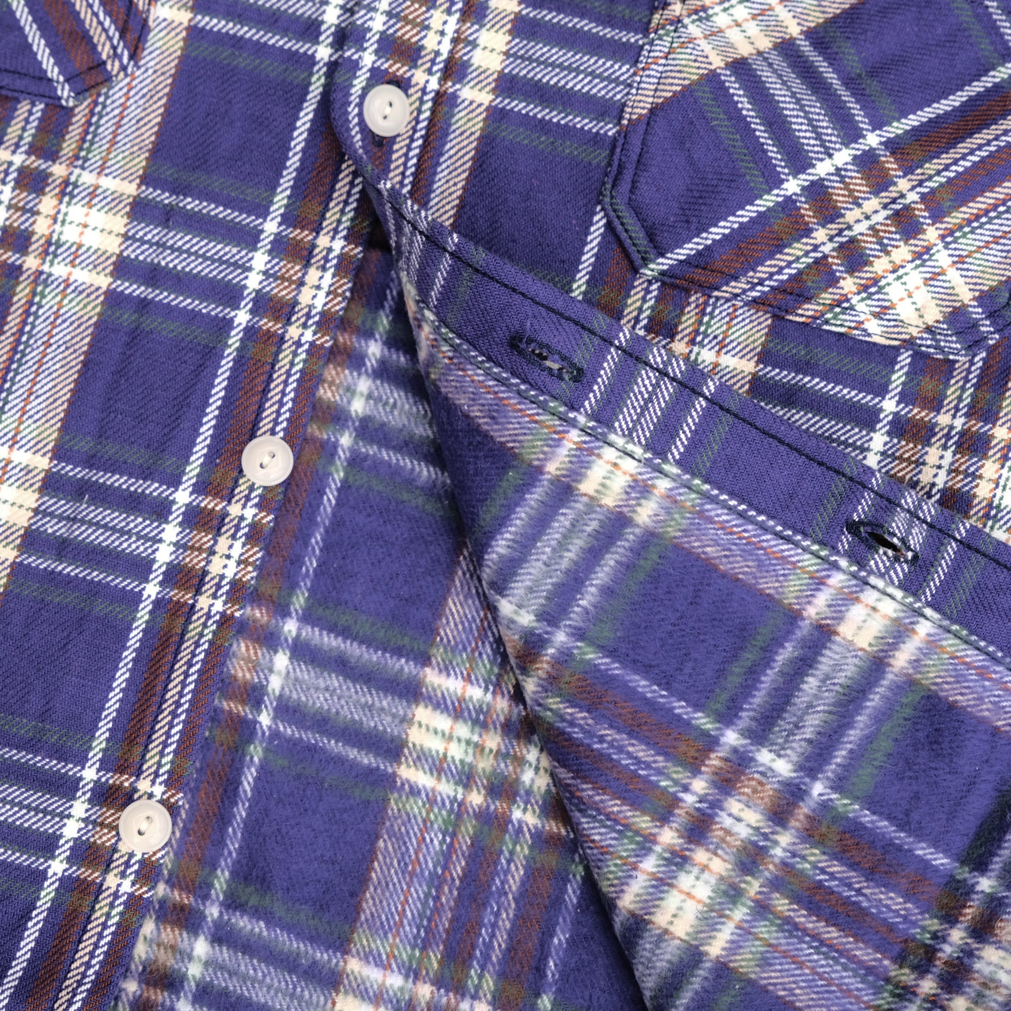 Big John Heavyweight Purple Check Flannel Work Shirt